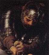 Rembrandt, Details of the Blinding of Samson